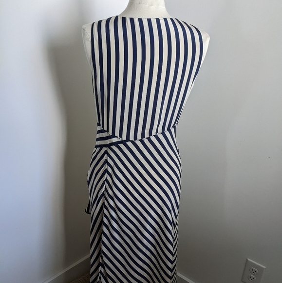 𝅺Suzi Chin Striped Silk Slip Dress Retro Art Deco Style 10 Maxamilist Designer - Picture 9 of 13